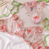 Flower Embroidery Corset Set